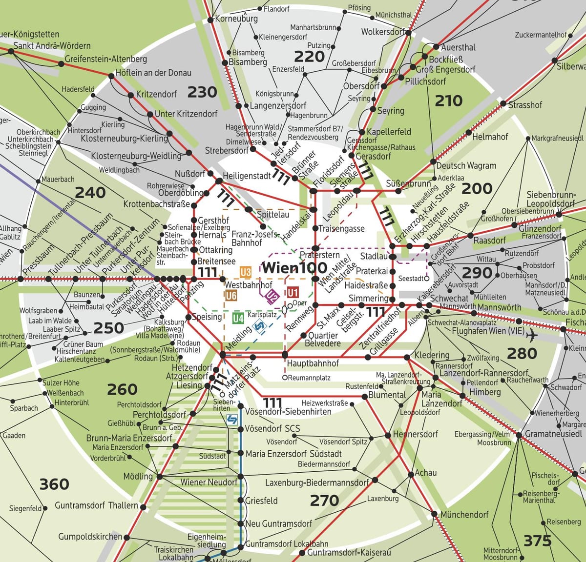 Wien ਜ਼ੋਨ 100 ਨਕਸ਼ਾ