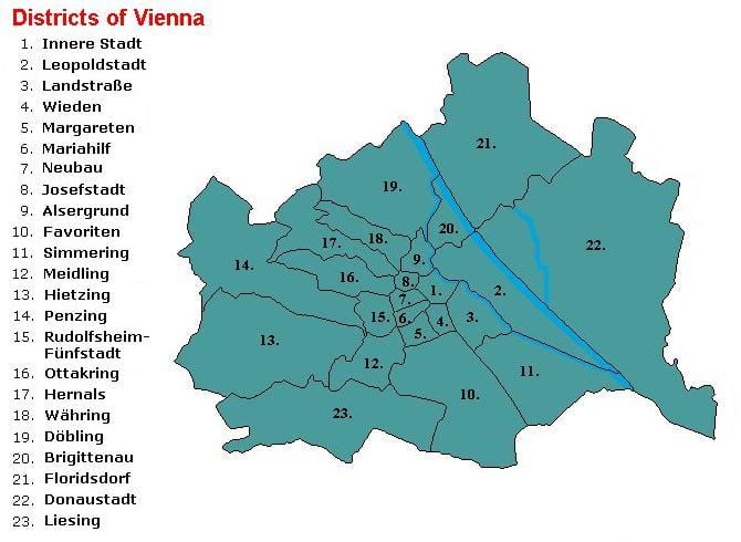 Wien ਜ਼ਿਲ੍ਹੇ ਦਾ ਨਕਸ਼ਾ
