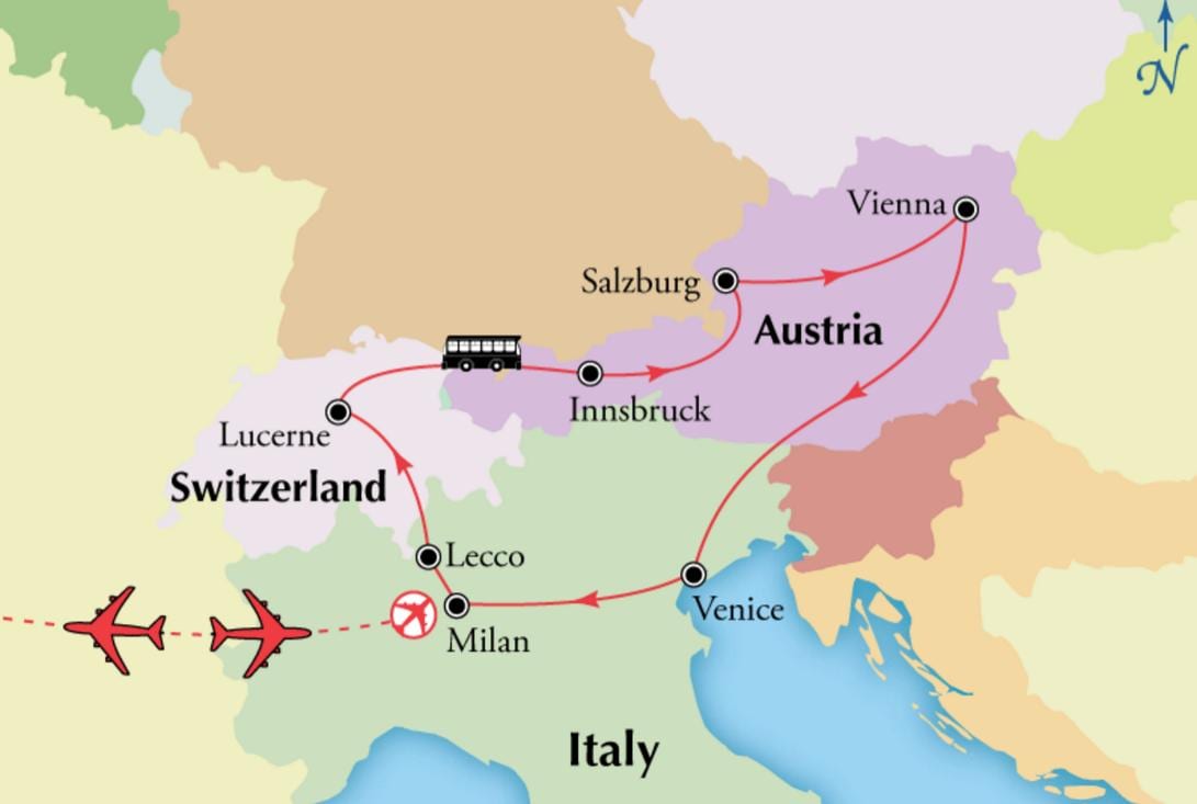 ਨਕਸ਼ਾ ਦੇ ਵਿਯੇਨ੍ਨਾ switzerlan