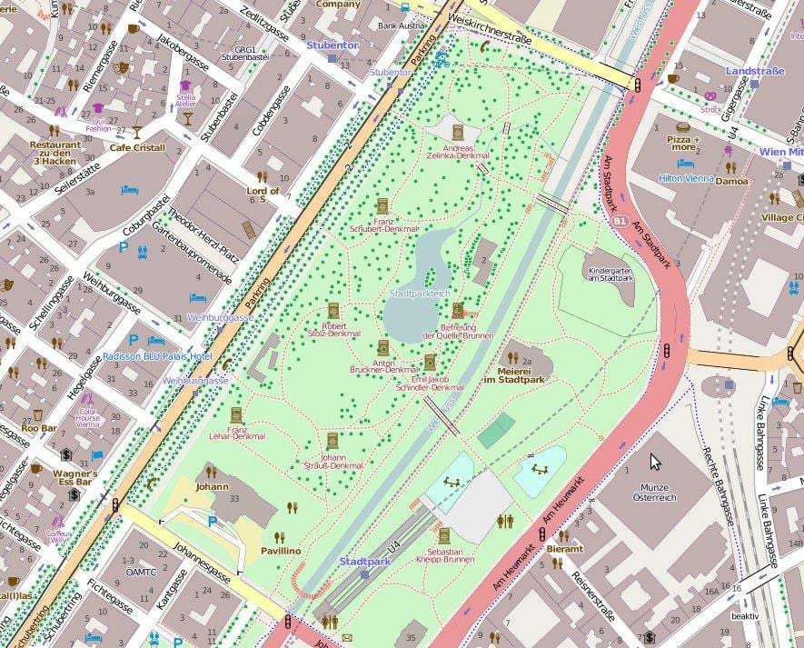 ਨਕਸ਼ਾ ਦੇ stadtpark ਵਿਯੇਨ੍ਨਾ