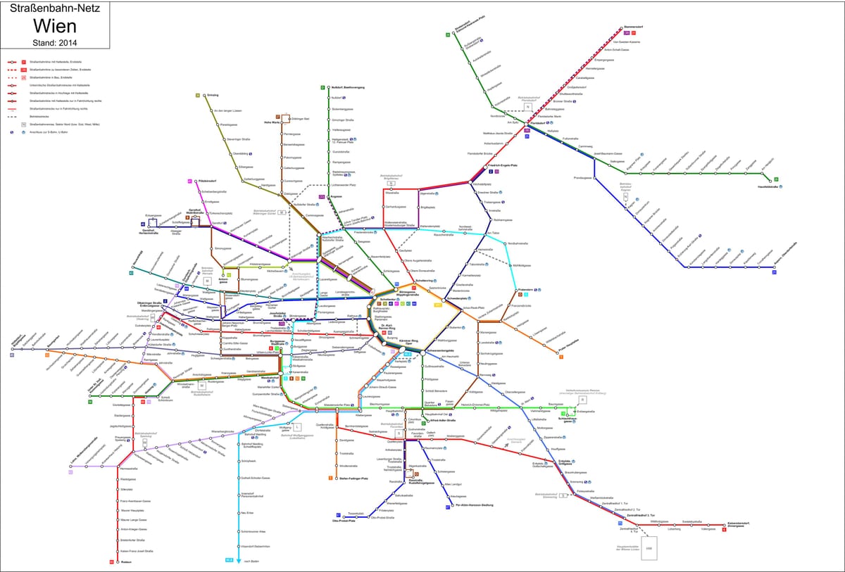 ਵਿਯੇਨ੍ਨਾ strassenbahn ਨਕਸ਼ਾ