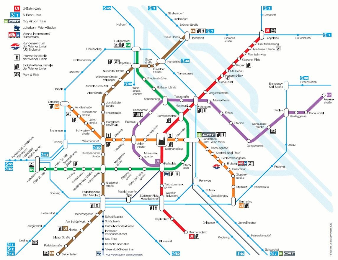 Wien ਐਸ ਬਾਨ ਨਕਸ਼ਾ