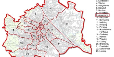 Wien bezirk ਨਕਸ਼ਾ